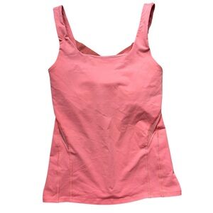 LULULEMON Rise & Fold coral criss cross mesh strap tank top size 6